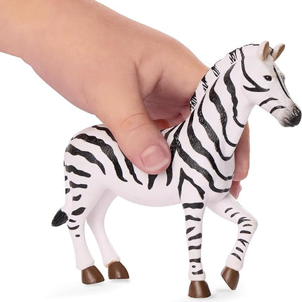 Terra by Battat – 4 Pieces Zebra Family – Realistic Plastic Safari Animals for Kids – Zoo Animal Toys – Educational Figures – Inspires Creative Play – Great Gift for Toddlers & Kids – 3+ Years