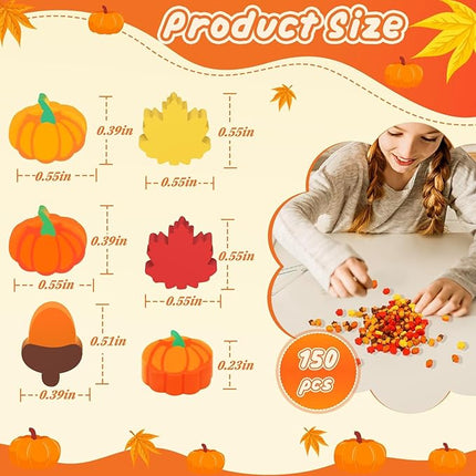 JUNEBRUSHS Fall Mini Erasers, 150Pcs Cute Thanksgiving Erasers Mini Erasers for Bulk Maple Leaf Novelty Pencil Erasers Stationery for Classroom Prizes Homework Rewards Gifts Party Favors