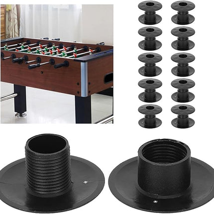 10 Pair of Foosball Machine Bushings,Threaded Structure Foosball Table Parts, Light Weight Table Football Bushings Rods, Black
