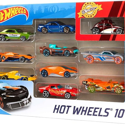 Hot Wheels Set of 10 1:64 Scale Toy Trucks and Cars for Kids and Collectors, Styles May Vary (Amazon Exclusive)