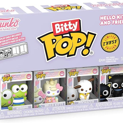 Funko Pop! Bitty: Sanrio - Keroppi, Hello Kitty (Unicorn Party), Pochacco, and Chase Mini Figure - 0.9 Inch (2.2 Cm) - Hello Kitty Collectable - Stackable Display Shelf Included - Gift Idea