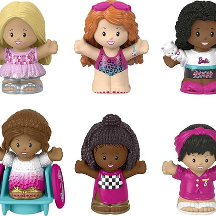 Fisher-Price Little People Barbie Toddler Toys Figure 6 Pack for Preschool Pretend Play Ages 18+ Months