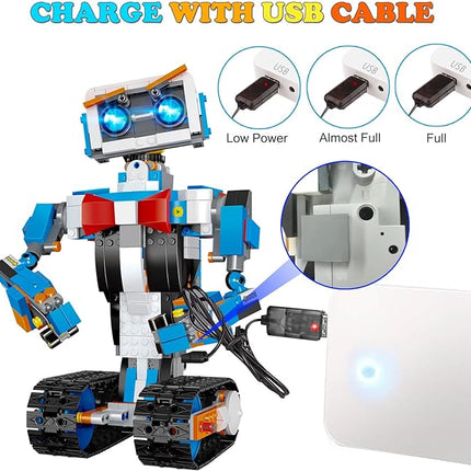 okk Robot Building Toys for Boys, STEM Projects for Kids Ages 8-12, Remote & APP Controlled Engineering Learning Educational Coding DIY Building Kit Rechargeable Robot Toy Gifts for Girls