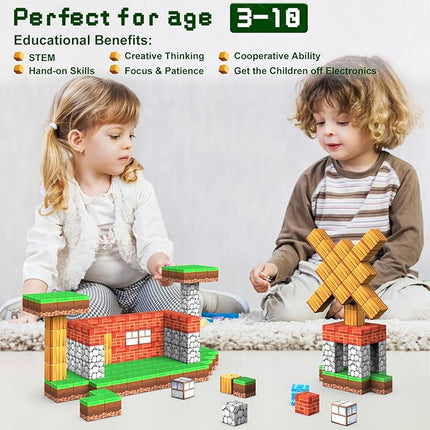 Magnetic Blocks Toys,3D Magnetic Building Toys Blocks Game Set,100PCS Construction Toys for Kids Ages 3+,STEM Sensory Educational Stacking Magnet Blocks, Christmas Birthday Gifts for Boys Girls