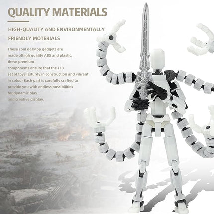 Already Assembled T13 Action Figure Accessories,Dummy 13 T13 Multi-Jointed Movable,for Collectors Desktop Decorations t-13 Movability 3D Printed Toys (Golden)