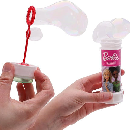 Toyland® Pack of 12 Barbie Bubble Tubs with Wands, 2fl oz Solution & Novelty Maze Lid - Pocket Money & Party Bag Toys