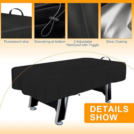Air Hockey Table Cover, Air Hockey Game Tables Cover ,600D Oxford Heavy Duty Waterproof ,Suitable for Indoors/Outdoors,83.8" W X 44" D X 15" H,Black