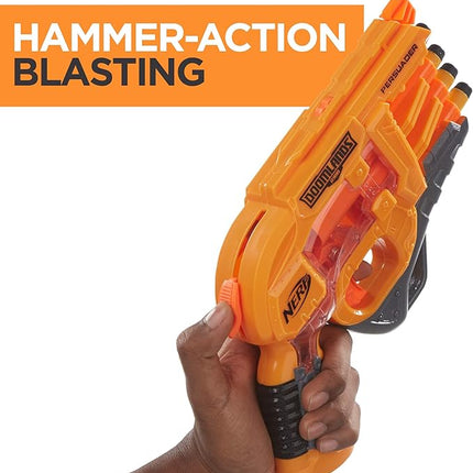 NERF Persuader Doomlands Toy Blaster With Hammer Action And 4 Official Nerf Doomlands Darts For Kids, Teens, And Adults