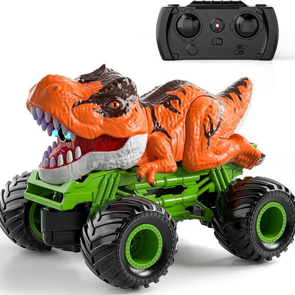 Bennol Remote Control Dinosaur Car for Boys Kids, 2.4Ghz RC Dinosaur Truck Toys for Toddlers, Electric Hobby RC Car Toys with Light & Sound Spray Birthday Gift for 3 4 5 6 7 8 Year olds Kids Boys