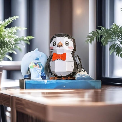 3D Paper Puzzle Model Kit for Adults & Kids Ages 8+,STEM Educational DIY Assembly Toy,Eco-Friendly Craft Gift for Home Decoration, Birthday Children's Day Gifts(Penguin)