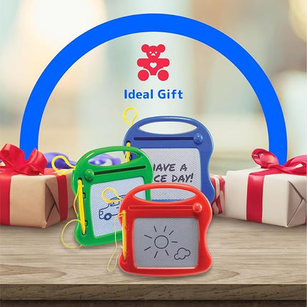 PREXTEX 36-Pack Mini Magnet Doodle Pads for Learning Activities - Reusable Bulk Doodle Board for Party Favors, Classroom Prizes, Goodie Bag Stuffers for Kids - 3 Colors, Compact and Durable