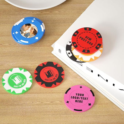 100 Custom Plastic Bar Tokens, Full-Color Print Your Photo and Text, Suitable for Party, Event Promotion, Business Card, Store Coupons, Card and Board Games