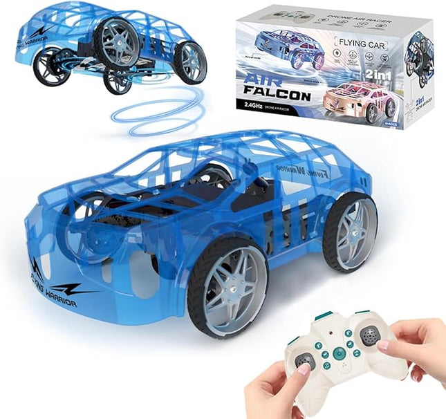 RC Drone Car Mini RC Drone & Flying Car, Remote Control Quadcopter with One Key Take Off/Landing, LED Lights, Easy to Fly Toy Drones for Kids 8-12