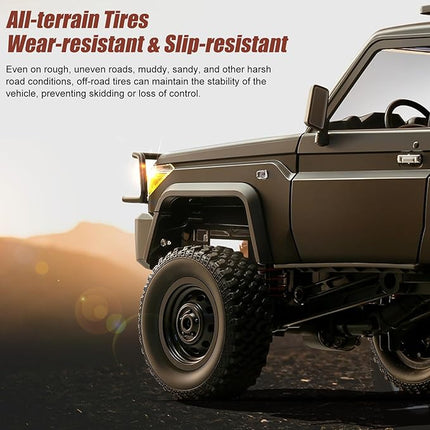 1/12 Scale RC Crawler, MN-82S Remote Control Car, 2.4GHz 4WD Off Road Rock Crawler Vehicle with Lights, DIY Land Cruiser Pickup Truck Toy for Adults