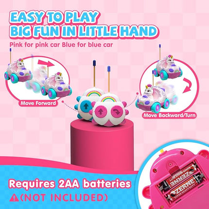 Remote Control Car for Toddlers 18m+ Unicorn RC Cars Toys with LED Lights & Music for Toddler Cute Birthday Gifts Toys Blue