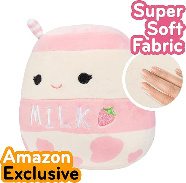 Squishmallows Original 8-Inch Amelie The Strawberry Milk - Official Jazwares Plush - Collectible Soft Squishy Food Stuffed Animal Toy - Gift for Kids, Girls & Boys