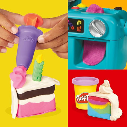 Play-Doh Super Slice Cake Playset, Toy Oven with Play Kitchen Accessories & 11 Modeling Compound Cans, Kids Arts & Crafts, Ages 3+