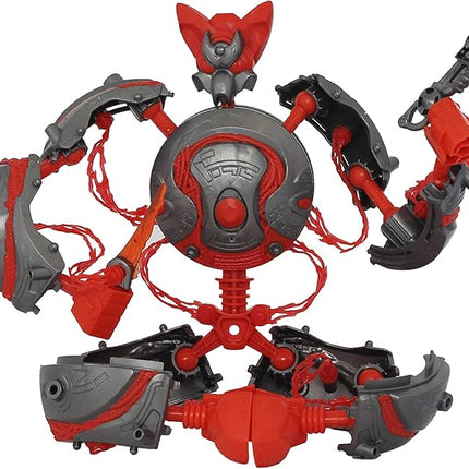 Giga Bots - Blaze | Energy Core Transforms Into 13 Inch Action Figure | Leader of The Scourage | Unique Toy Combat Attachments and Skills | Includes 33 Buildable Pieces