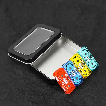 4Pcs MTG Life Counter Twin Digits with Metal Box, Health Tracker Life Counter for MTG Magic Card Games Accessories, Compatible with Magic The gatering Tabletop RPG D&D CCG TCG Board Games