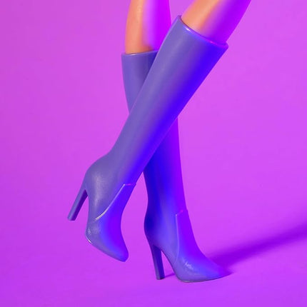 Barbie Looks Doll, Collectible No. 20 with Red Hair & Modern Y2K Fashion, Lavender Top & Faux-Leather Skirt with Knee-High Boots