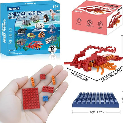 Party Favors for Kids 8-12, 1635PCS-12 Kinds of Animals Building Block Toy, Easter Gifts Goodie Bags Stocking Stuffer Classroom Prizes Building Set, Birthday Gift for Boys Girls Ages 8 9 10 11+