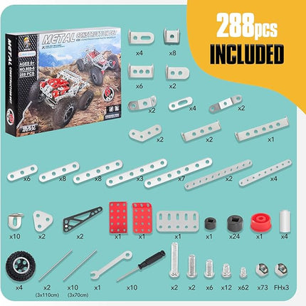 6-in-1 STEM Kit - Engineering Metal Truck, Airplane and Sports Car Excavator Toy for Boys 8-12 - STEM Building Toys for Kids 5-7, 6-8, 8-10 Educational Toys for Kids Boys Model Kit