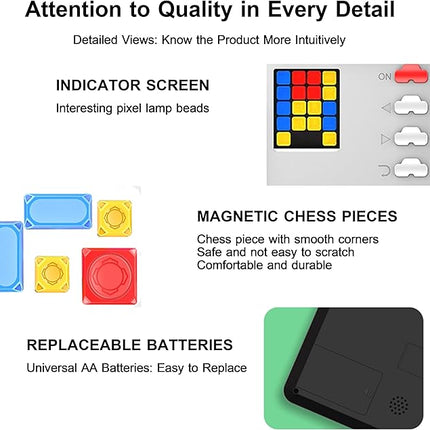 Super Slide Puzzle: Over 500 High-Level IQ Challenges, Exciting Educational Brain Teaser for Kids & Teens, Quality-Made, Great Travel & Gift Option (Navy/Yellow/Red/Blue)