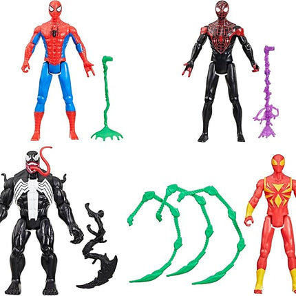 SPIDER-MAN Marvel VenomVersus Epic World of Action, Miles Morales, Iron Spider & Venom, Superhero Toys, Action Figure 4-Pack (Amazon Exclusive)
