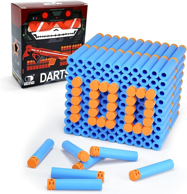 EKIND 100 Pcs Waffles Darts Refill Pack Foam Bullet Compatible for NERF N-Strike Series Blaster (Light Blue)