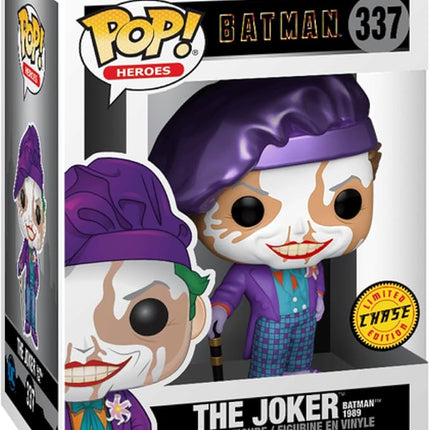 Funko Pop! DC Heros: Batman (1989) – The Joker with Hat #337 Common & Chase 2-Pack Bundle #337