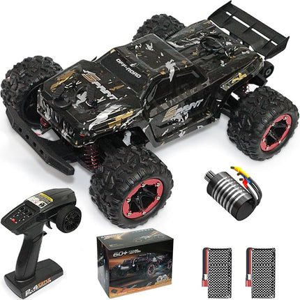 1:18 RC Truck 60KM/H High Speed Brushless RC Car RTR 4WD Monster Truck, All Terrain Off-Road Waterproof 2.4GHZ Hobby Grade RC Car for Beginners and Adults (1809PRO-Yellow)
