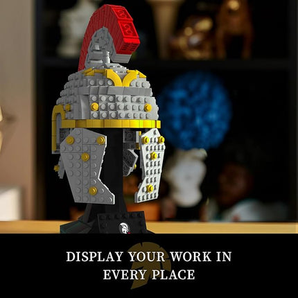 Roman Centurion Helmet Building Set, Build and Display, Collectible Roma Home Décor, Gift Idea for Classic Ancient Rome Fans (596PCS)