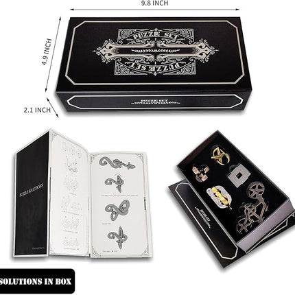 5 Pcs Metal Puzzles 3D Brain Teaser Puzzles for Adults Teens, Highly Difficult Metal Brain Puzzles, IQ Logic Test Disentanglement Game for Classroom Party Mind Challenge School Supplies(Key Puzzle)