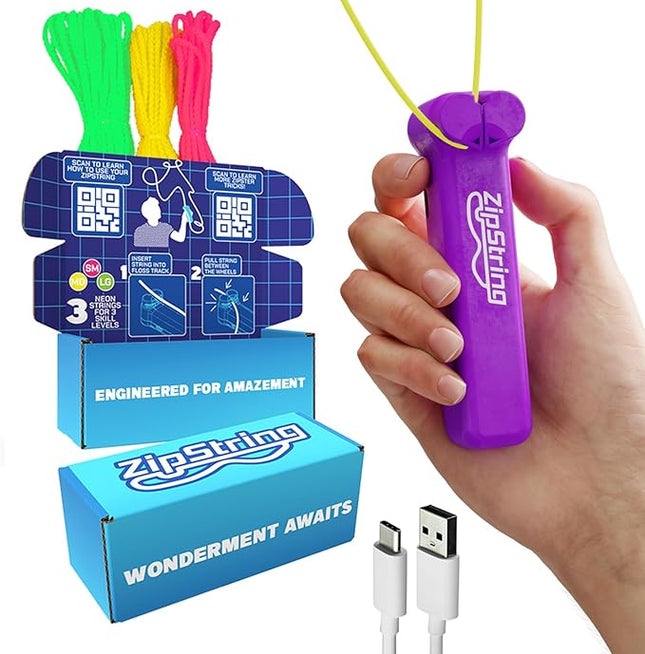 ZipString Original - As Seen on Shark Tank - Classic Rope Launcher Toy, Perfect for Kids & Adults - Fly a String Loop in The Air for Endless Tricks & Fun, Wonderment Awaits, Vivacious Violet