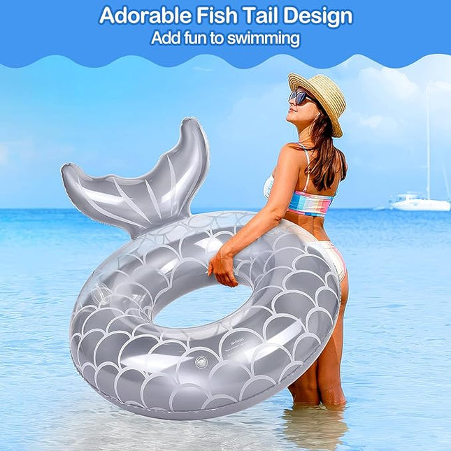 MoKo Inflatable Swimming Ring, Cute Pool Float Tube Decorations Swim Tubes Outdoor Pool Beach Water Floats Party Supplies Floaties