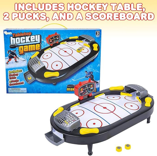 Gamie Air Hockey Tabletop Mini Game, Desktop Sports Game with Mini Hockey Table, 2 Pucks, and Scoreboard, Fun Indoor Games for Home, Office, Best Gift Idea for Kids