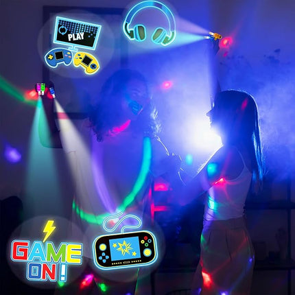 24PCS Video Game Party Favors-LED Finger Lights：Glow-in-the-Dark Light-Up Toys Bulk for Kids,Gamer Birthday Party Decorations Supplies, Party Goodie Bags Stuffers, Classroom Prizes, Fun Gifts