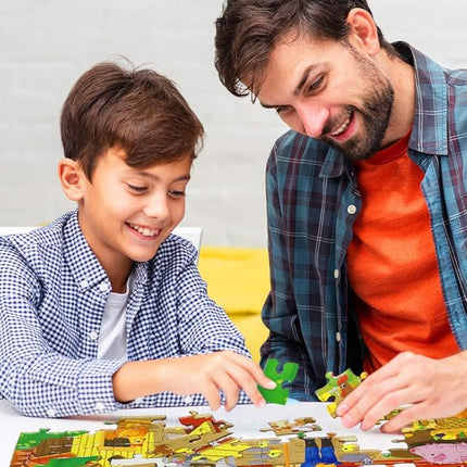 KiDEPOCH 100pc Barnyard Floor Puzzle, 13.8" x 19.7", Paper, Jigsaw, Beginner, 3-8 Years