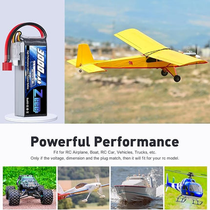 Zeee 3S Lipo Battery 3000mAh 11.1V 50C with T Connector Soft Pack RC Battery for RC Airplane RC Helicopter RC Car RC Truck RC Boat UAV Drone FPV(2 Pack)