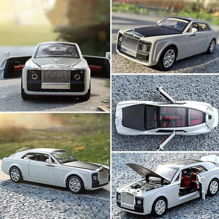 1/24 Rolls-Royce Sweptail Toy Car Alloy Diecast Collectible Model Car for Kids Gift, Pull Back Toy Car with Sound and Light, Classic Double Door, Car Logo Can be Folded