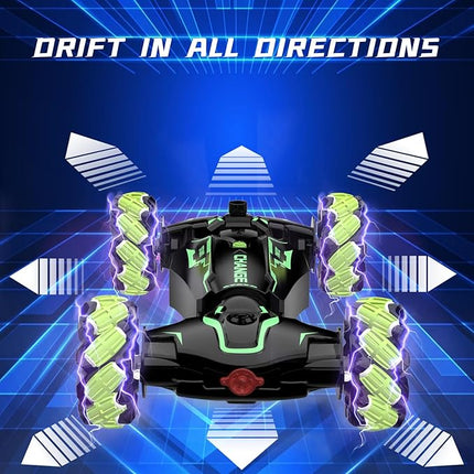 Gesture Sensing RC Stunt Car - 2.4GHz 4WD Drift Hand Remote Controlled Twist Stunts Cars Offroad 360° Rotation, Lights & Music, Birthday Gift for Boys & Girls Ages 6-12