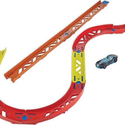 Hot Wheels Toy Car Track Set, Track Builder Unlimited Playset Premium Curve Pack, 16 Component Parts & 1:64 Scale Vehicle