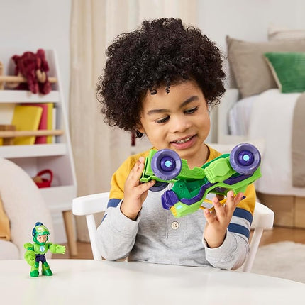 IRON MAN AND HIS AWESOME FRIENDS Marvel 2-in-1 Mech Suit & Vehicle, Action Figure & Toy Vehicle Set, 3-Inch-Scale Super Hero Toys, Ages 3+