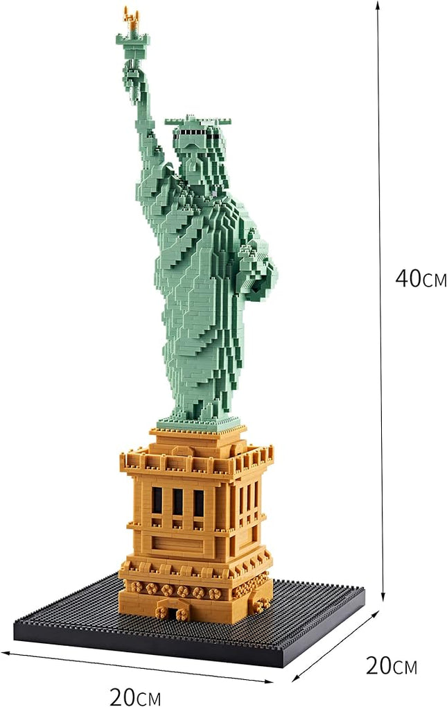 Exquisite Big Architecture Lady Liberty Statue Micro Building Blocks Set - 2810 PCS | Challenging Engaging | Highly Detailed Replica | Suitable for Kids & Adults | Great Gift