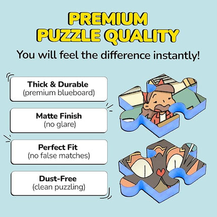 Odd Pieces Jigsaw Puzzles 1000 Pieces - Magic Mystery Story Secret Ending Puzzle - Perfect Game Night for Adults & Kids - Animal Park Theme Challenging (Snack Attack 3)