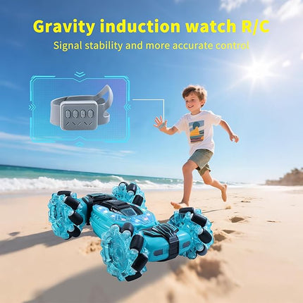 GRANTLEY Remote Control Car, Gesture Sensing RC Stunt Car, 4 WD Off-Road Race Car, 2.4Ghz Hand Controlled Remote Control Drift Cars for 4-6 8-12 Boys Girls Kids