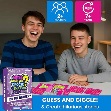 QUOKKA Pop Culture Card Game for Teens, Kids, Adults – 500+ Trendy Questions About Music, Movies & Internet Fun | What Would You Choose Challenge | Funny Party & Family Night Game, Travel & Sleepovers