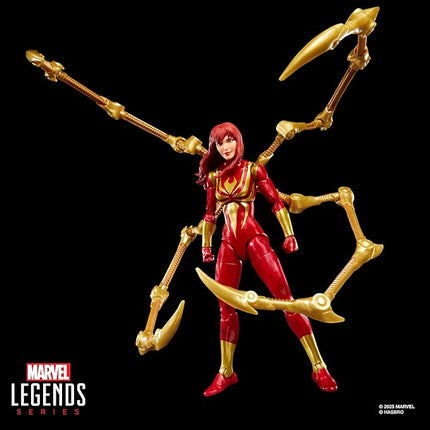 Spider-Man Marvel Legends Series Magic: The Gathering Mary Jane Watson (Iron Spider), 6-Inch Action Figure & Exclusive Foil Collectible Card Game Trading Card