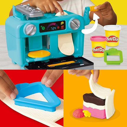 Play-Doh Super Slice Cake Playset, Toy Oven with Play Kitchen Accessories & 11 Modeling Compound Cans, Kids Arts & Crafts, Ages 3+