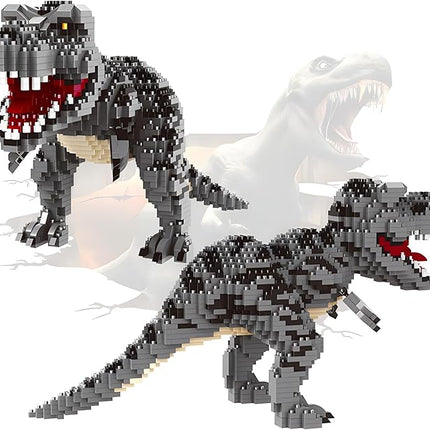 Dinosaur Tyrannosaurus Rex Model Decor Micro Mini Blocks Velociraptor Building Blocks Toy Birthday for Age 6+ Children Adults Teens 1530 Pieces
